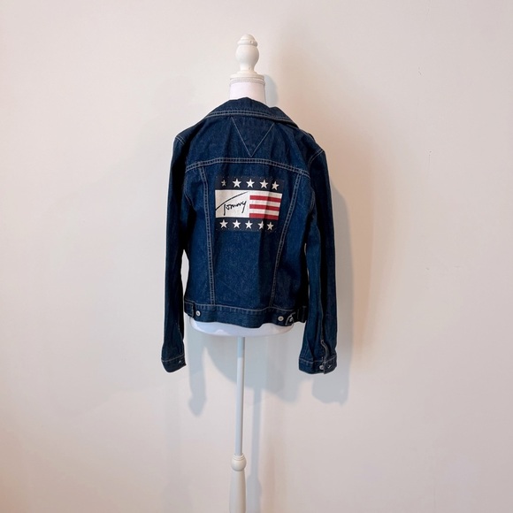Vintage Tommy Hilfiger Flag Patch Denim Jacket 💙❤️ - Picture 7 of 11